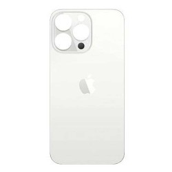 Tapa Trasera de Cristal iPhone 13 Pro (Agujero Ampliado) (EU) (Plata) Blanco
