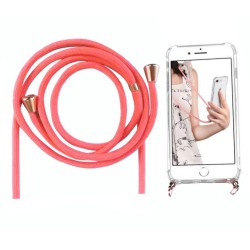 Funda iPhone X / XS Transparente con Cordón Coral